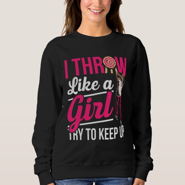 Sweatshirt Hommes Je Jette Comme Une Fille Essaie De Continue (Devant)