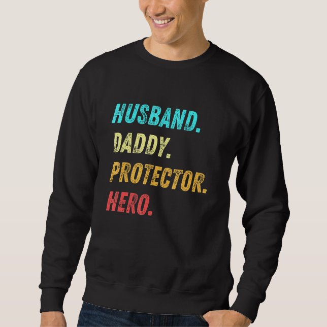 Sweatshirt Hommes Mari Daddy Protector Hero Vétérinaire Pères (Devant)