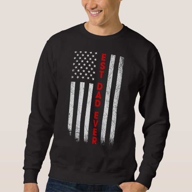 Sweatshirt Hommes Meilleur papa Jamais Drapeau Américain Papa (Devant)