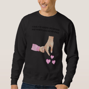 Sweatshirt Hommes Nouveau Père Et Fille Tenant Les Mains D'Un