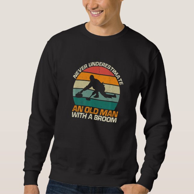 Sweatshirt Hommes N'Sous-estimez Jamais Un Vieil Homme Avec U (Devant)