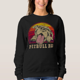 Sweatshirt Hommes Pitbull Papa Vintage Sourire Pères Pitbull