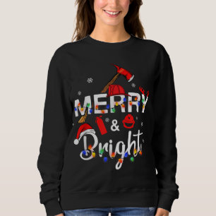 Sweatshirt Hommes Pompiers Joyeux et lumières de Noël brillan