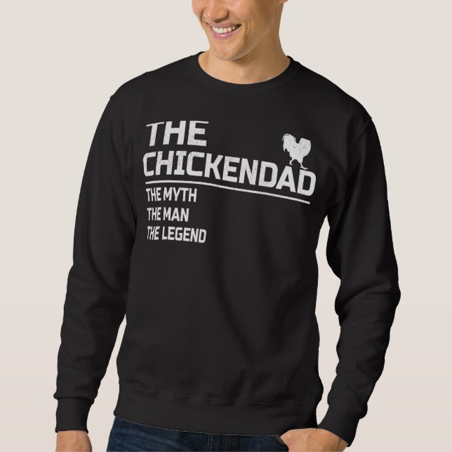 Sweatshirt Hommes Poulet Papa Le Mythe Homme Légende Poulet D (Devant)
