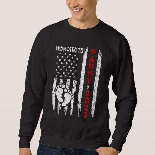 Sweatshirt Hommes promus à Pappy 2023 le père du drapeau amér (Devant)