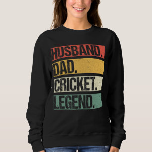 Sweatshirt Hommes Vintage mari papa joueur de cricket Légende