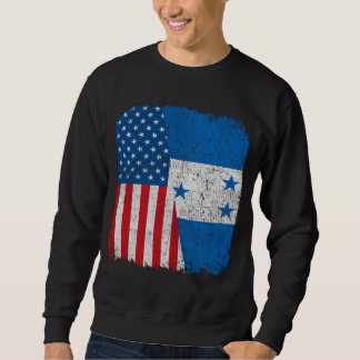 Sweatshirt Honduran American Flag Half USA Honduras Root Prou