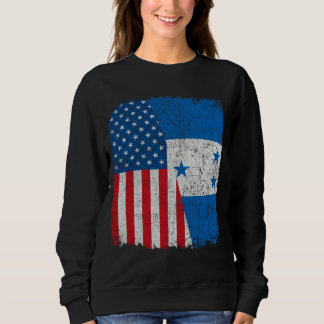 Sweatshirt Honduran American Flag Half USA Honduras Root Prou