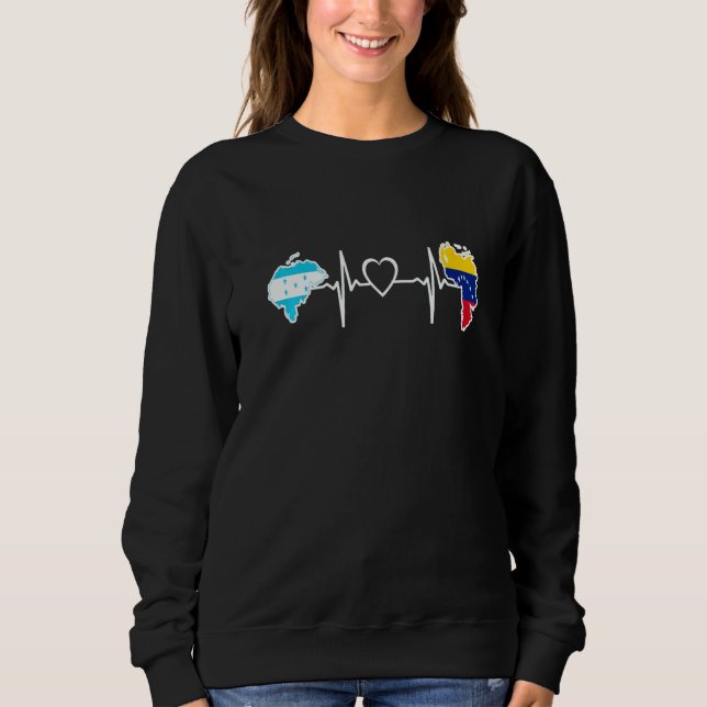Sweatshirt Honduras Venezuela Flag Honduran Venezuelan Heartb (Devant)
