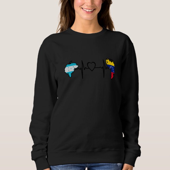 Sweatshirt Honduras Venezuela Flag Honduran Venezuelan Heartb (Devant)