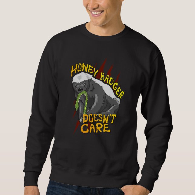 Sweatshirt Honey Badger ne s'intéresse pas aux femmes animale (Devant)