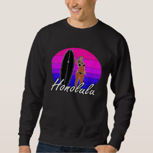 Sweatshirt Honolulu Hawaii Surfer Surf Vêtements Hommes Femme