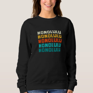Sweatshirt Honolulu Hawaii Vintage Hi Retro Collection Amériq