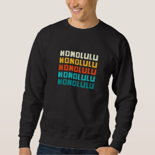 Sweatshirt Honolulu Hawaii Vintage Hi Retro Collection Amériq