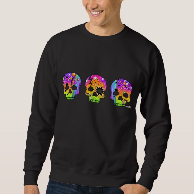 SWEATSHIRT, HOODIE - POP ART SKULL (Vorderseite)