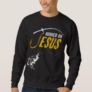 Sweatshirt Hook sur Jésus Drôle Chrétien Pêche