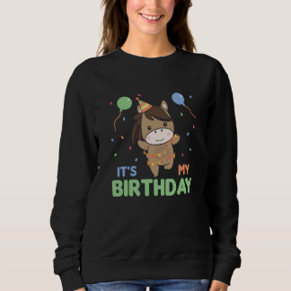 Sweatshirt Horse Birthday For Kids It's My Birthday