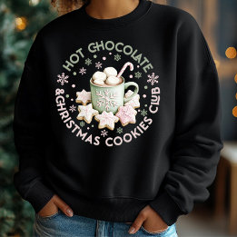 Sweatshirt Hot Chocolate & Christmas Cookies Club Pastel Pink