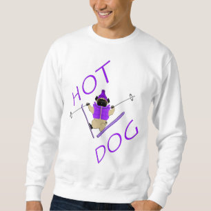Sweatshirt Hot Dog Funny Ski Carlin violet Veste et Skis