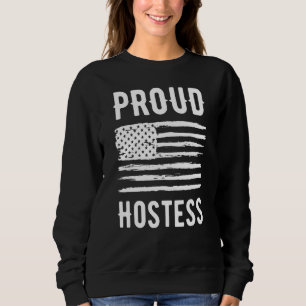 Sweatshirt Hôtesse fière de sa profession Drapeau américain