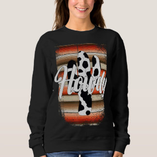 Sweatshirt HOWDY Cow Cactus Serape Cactus print Orange Cowgi