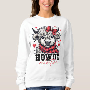 Sweatshirt Howdy Valentine Highland Cow