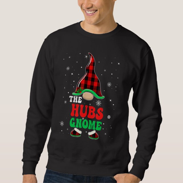 Sweatshirt Hubs Gnome Buffalo Plaid Matching Family Christmas (Devant)