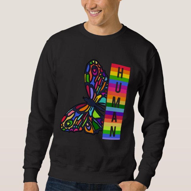 Sweatshirt Human Butterfly LGBT (Devant)