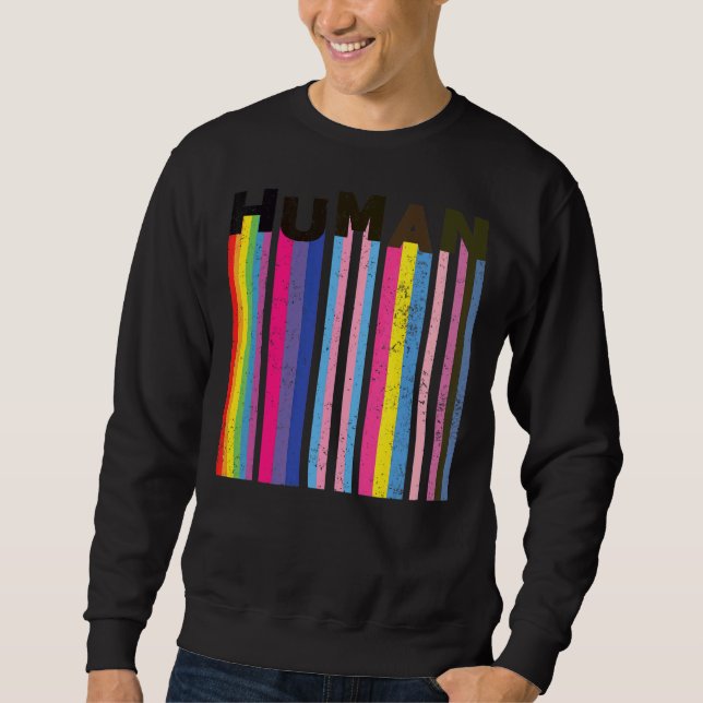 Sweatshirt Human Lgbt Q Fierté Drapeau Gay Bi Intersexuel Tra (Devant)