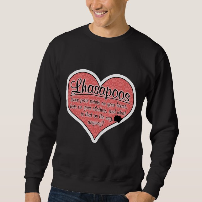 Sweatshirt Humour de chien d'empreintes de pattes de Lhasapoo (Devant)