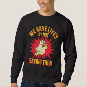 Sweatshirt Humour de poulet Aliments végétariens Légumes végé