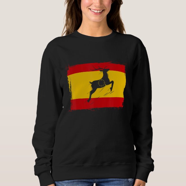 Sweatshirt Hunting Spain Flag Season Hunting  Espagne Hunter (Devant)
