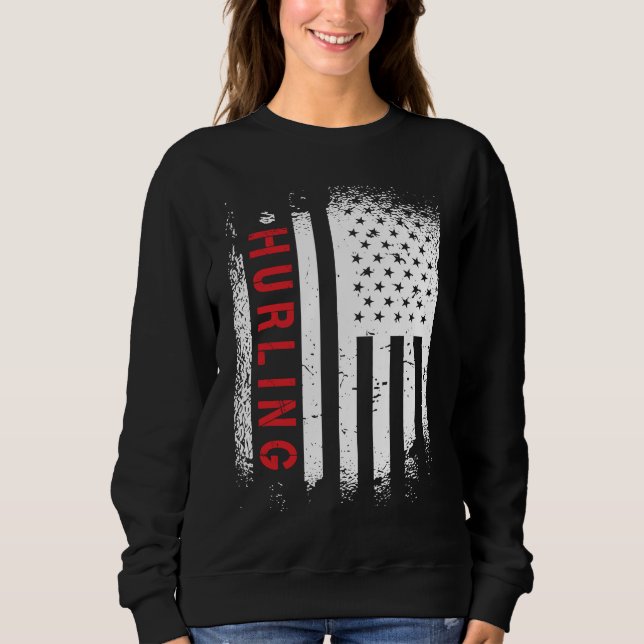 Sweatshirt Hurling American Flag (Devant)