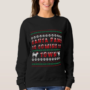 Sweatshirt Husky Christmas Père Noël Paws Vient À La Ville Tr