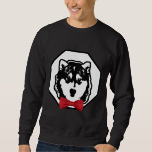 Sweatshirt Husky Portant un botte rouge chic race de chien