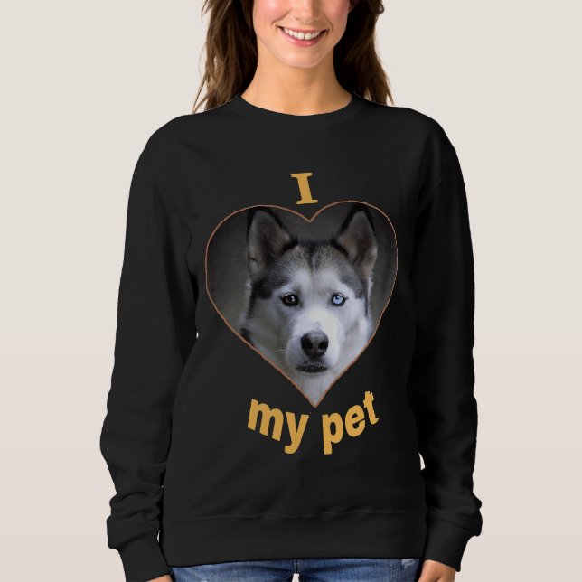 Sweatshirt Husky Sibérie Beau Chien Imprimés J'aime Chiens (Devant)