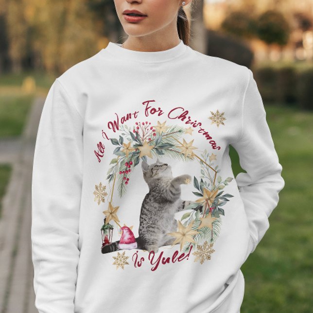 Sweatshirt Hygge Yule Chat Cosy Noël Femmes (Créateur téléchargé)