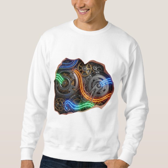 Sweatshirt Hyper-Realistic Cybernetic 3D Mechanical (Devant)
