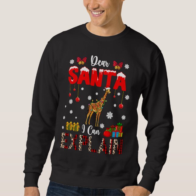 Sweatshirt I Can Explain Christmas Lights Leopard Plaid Santa (Devant)