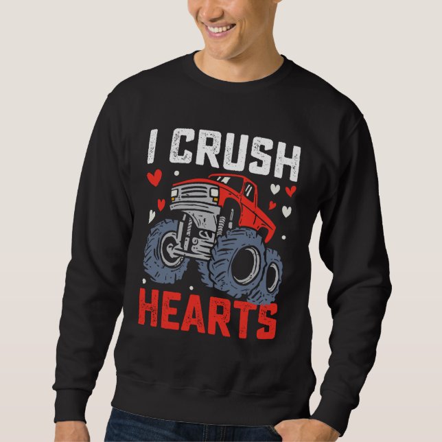 Sweatshirt I Crush Hearts Monster Truck Saint-Valentin (Devant)