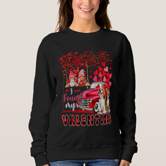 Sweatshirt I Found Valentine Two Cute Beagles Couple Gnomes P (Devant)