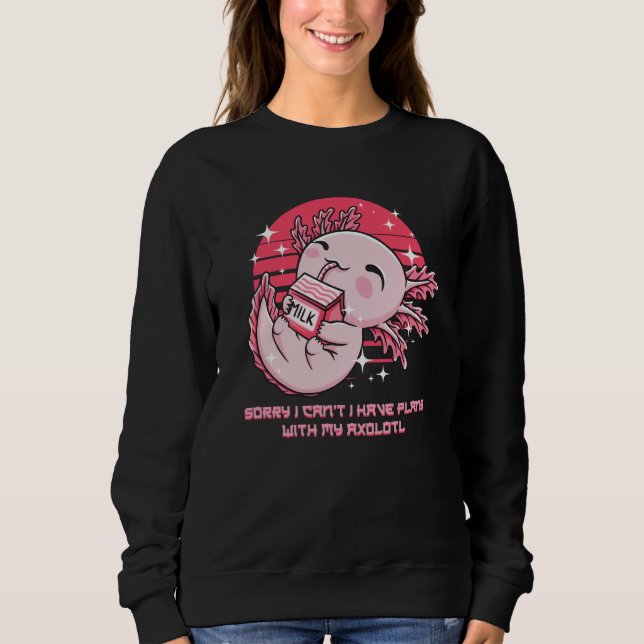 Sweatshirt I Have Plans with My Axolotl Salamander Introvert (Devant)