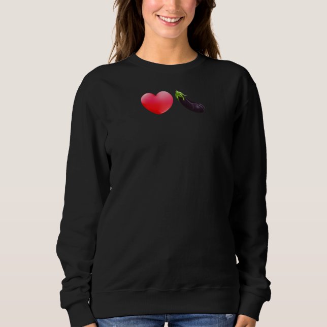 Sweatshirt I Heart Love Dick Eggplant Raglan (Devant)