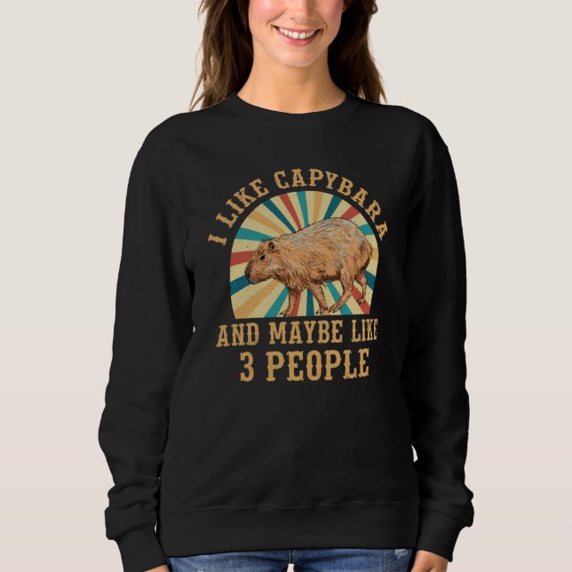 Sweatshirt I Like Capybara and May Be Like 3 People (Devant)