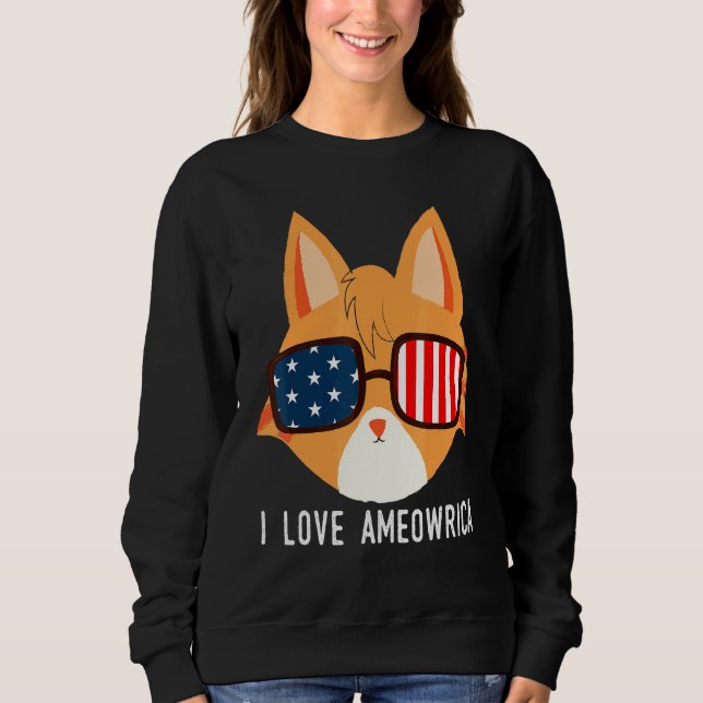 Sweatshirt I Love American American Orange Tabby Tabby Pet (Devant)