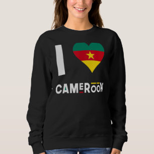 Sweatshirt I Love Cameroun Camerounais Drapeau Coeur Afrique