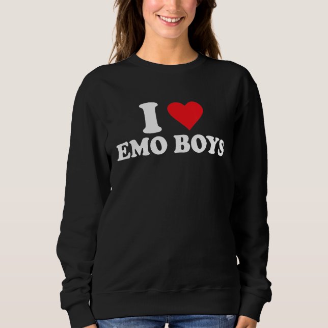 Sweatshirt I Love Emo Boys (Devant)