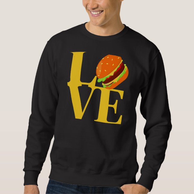 Sweatshirt I Love Hamburgers Meilleur Tasty Cheeseburger Slid (Devant)