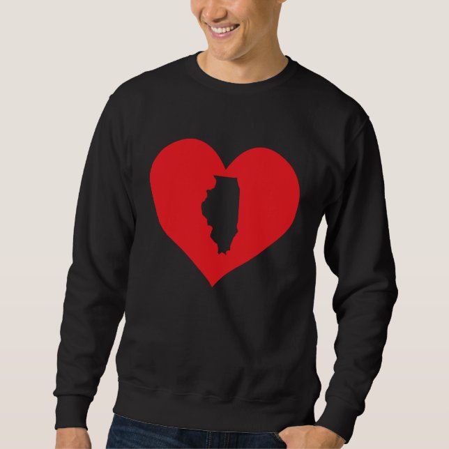 Sweatshirt I Love Illinois Heart  Resident State Pride (Devant)