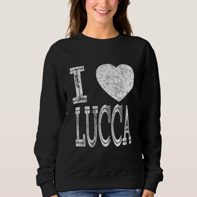 Sweatshirt I Love Lucca Valentine Boyfriend Son Boy Heart (Devant)